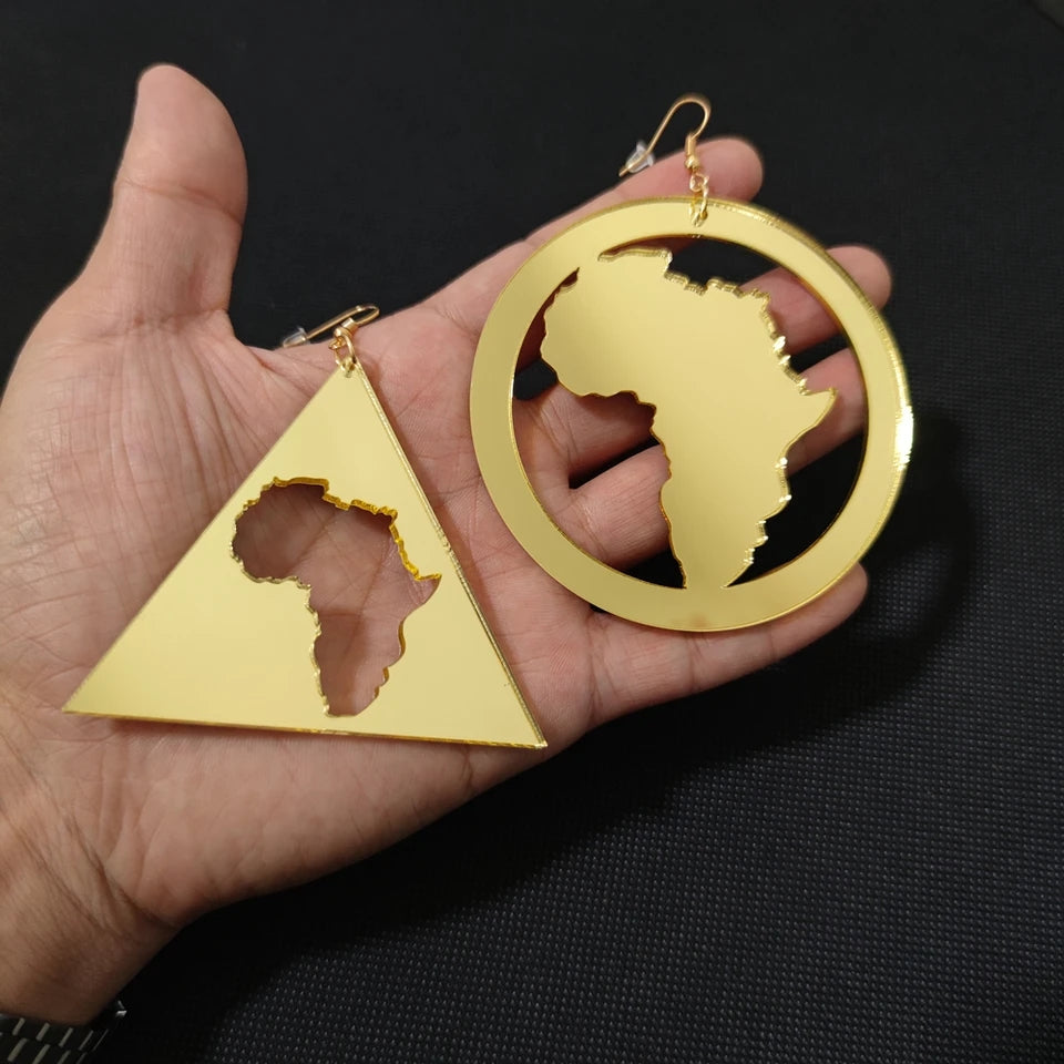 Acrylic Africa Map Earrings