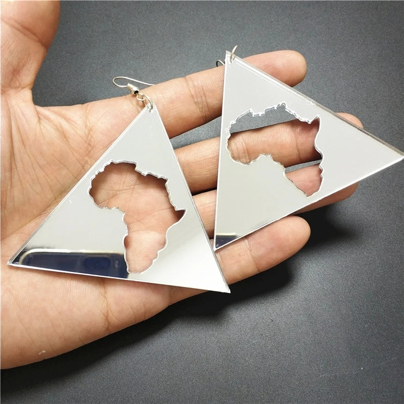 Acrylic Africa Map Earrings