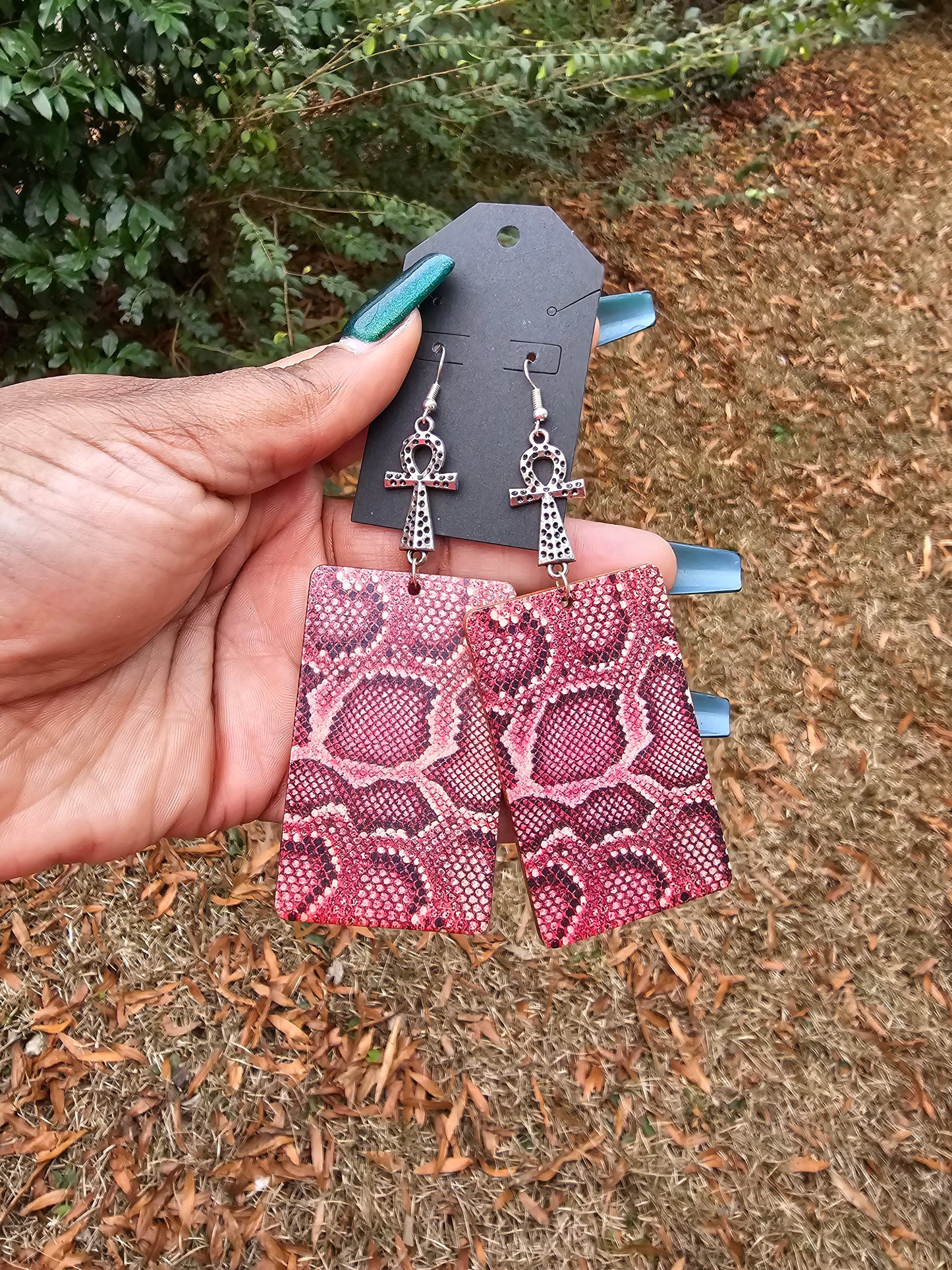 Snake Ankh Earrings