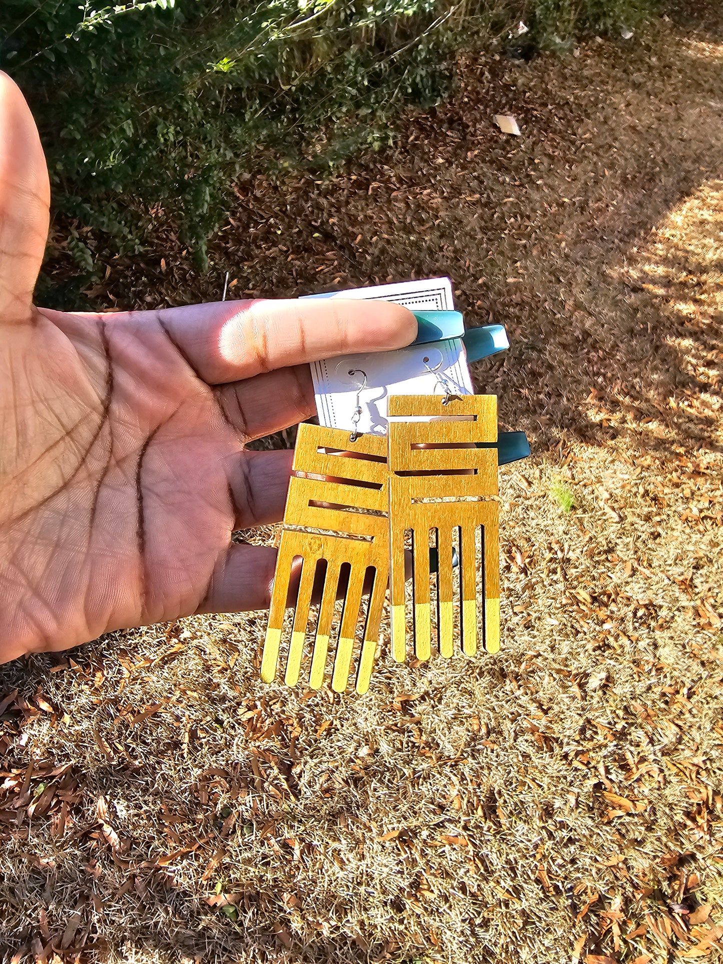 Yellow Wood Earrings