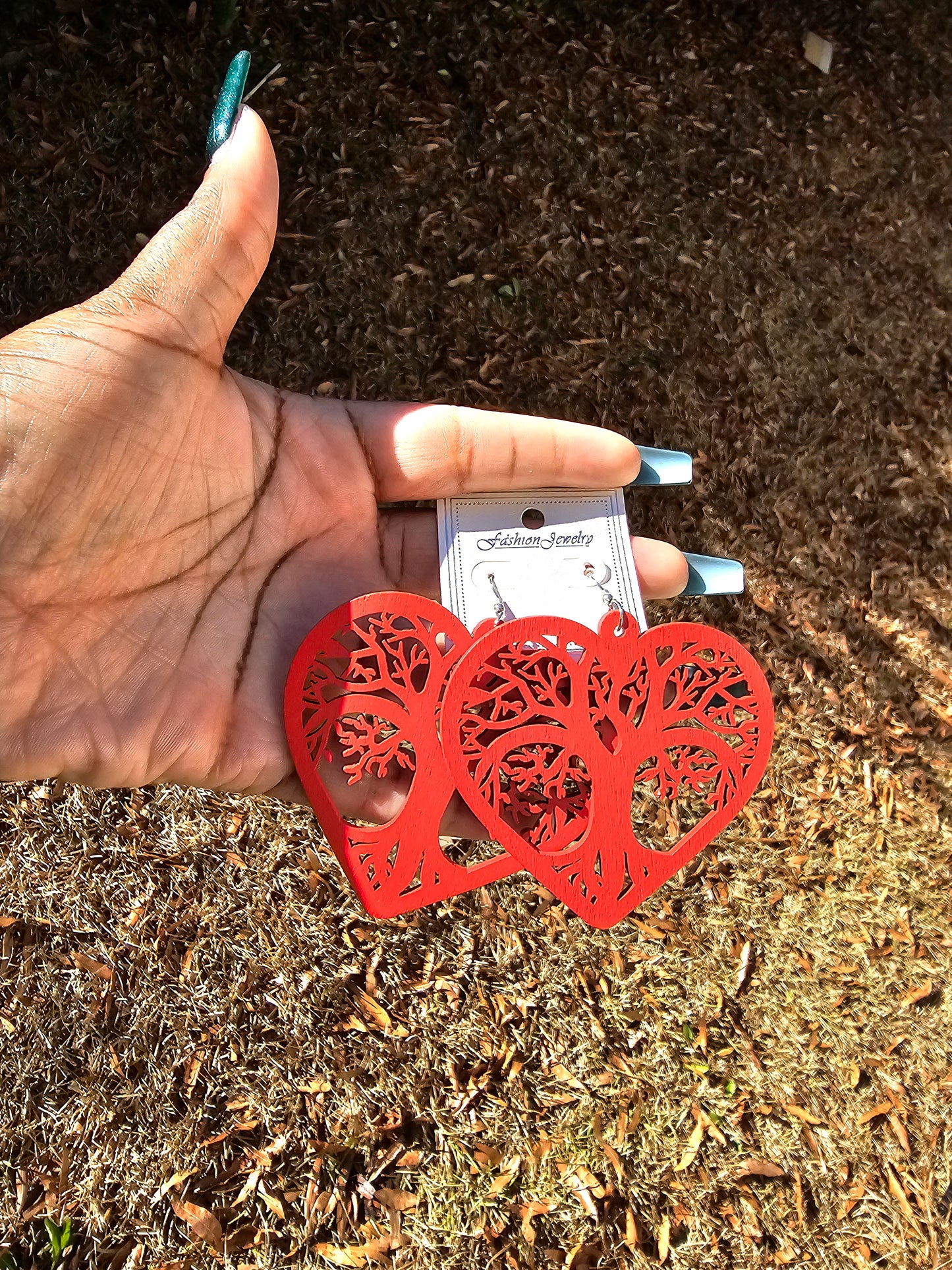 Red Wood Earrings