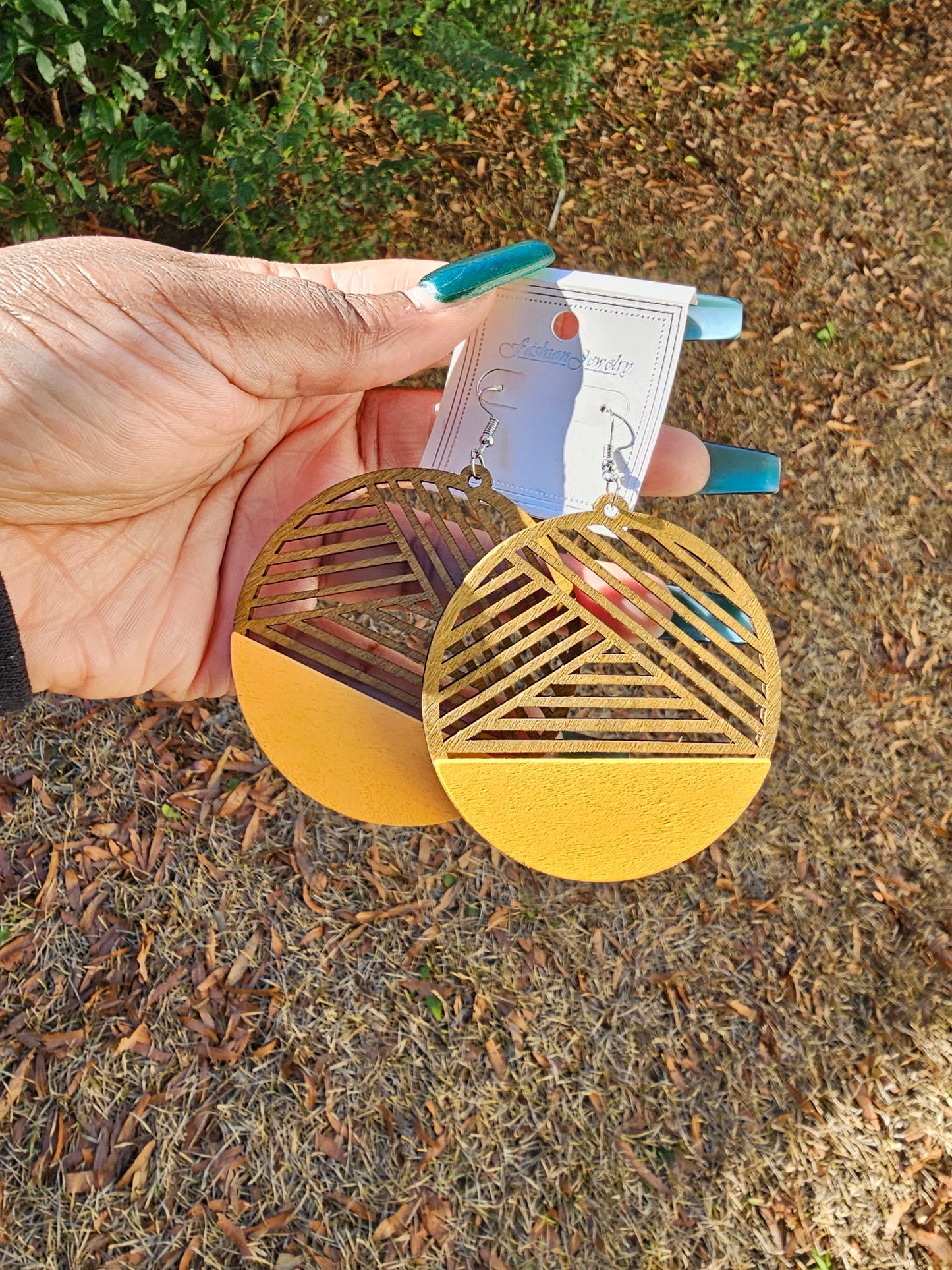 Orange Wood Earrings