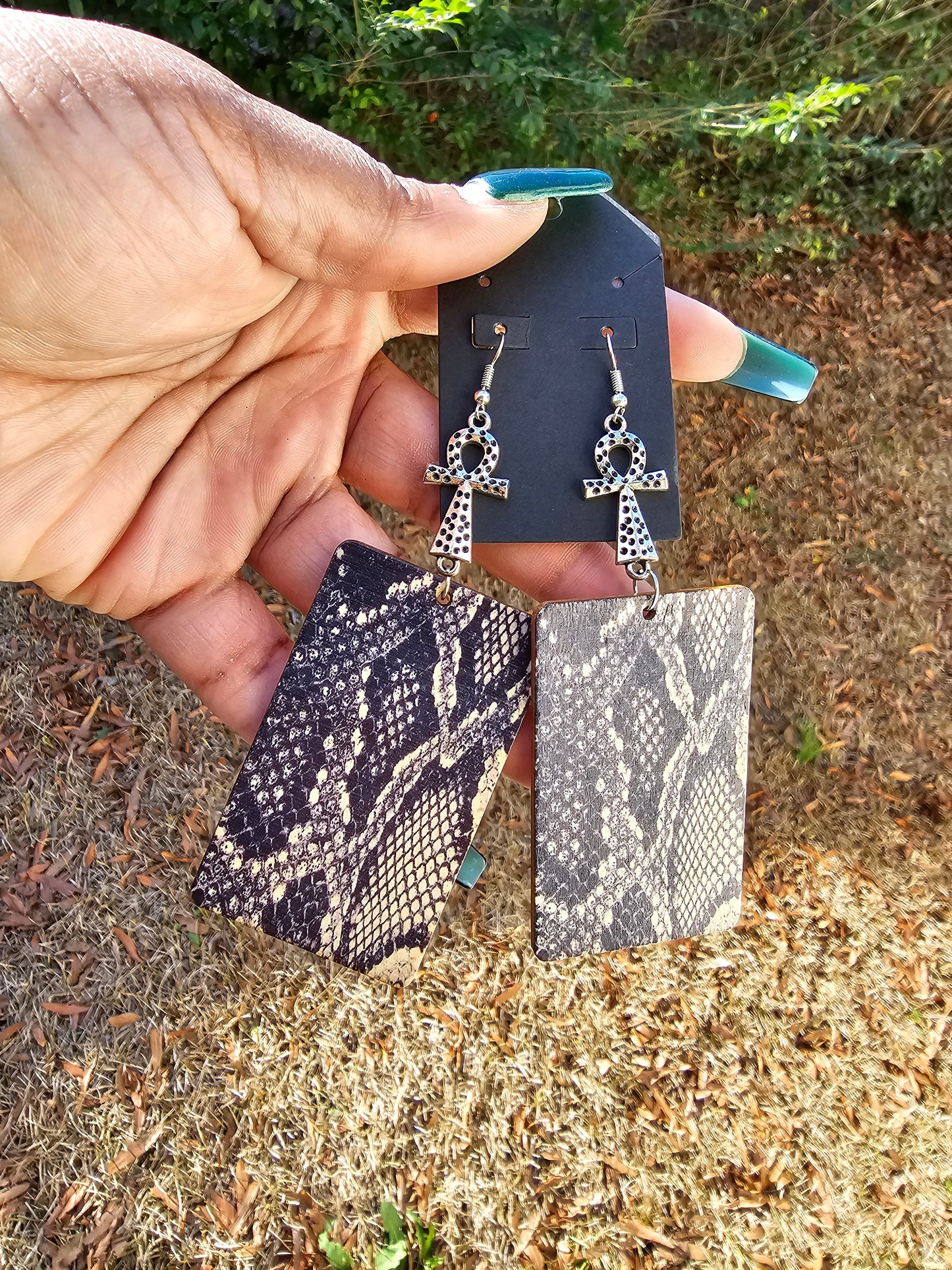 Snake Ankh Earrings