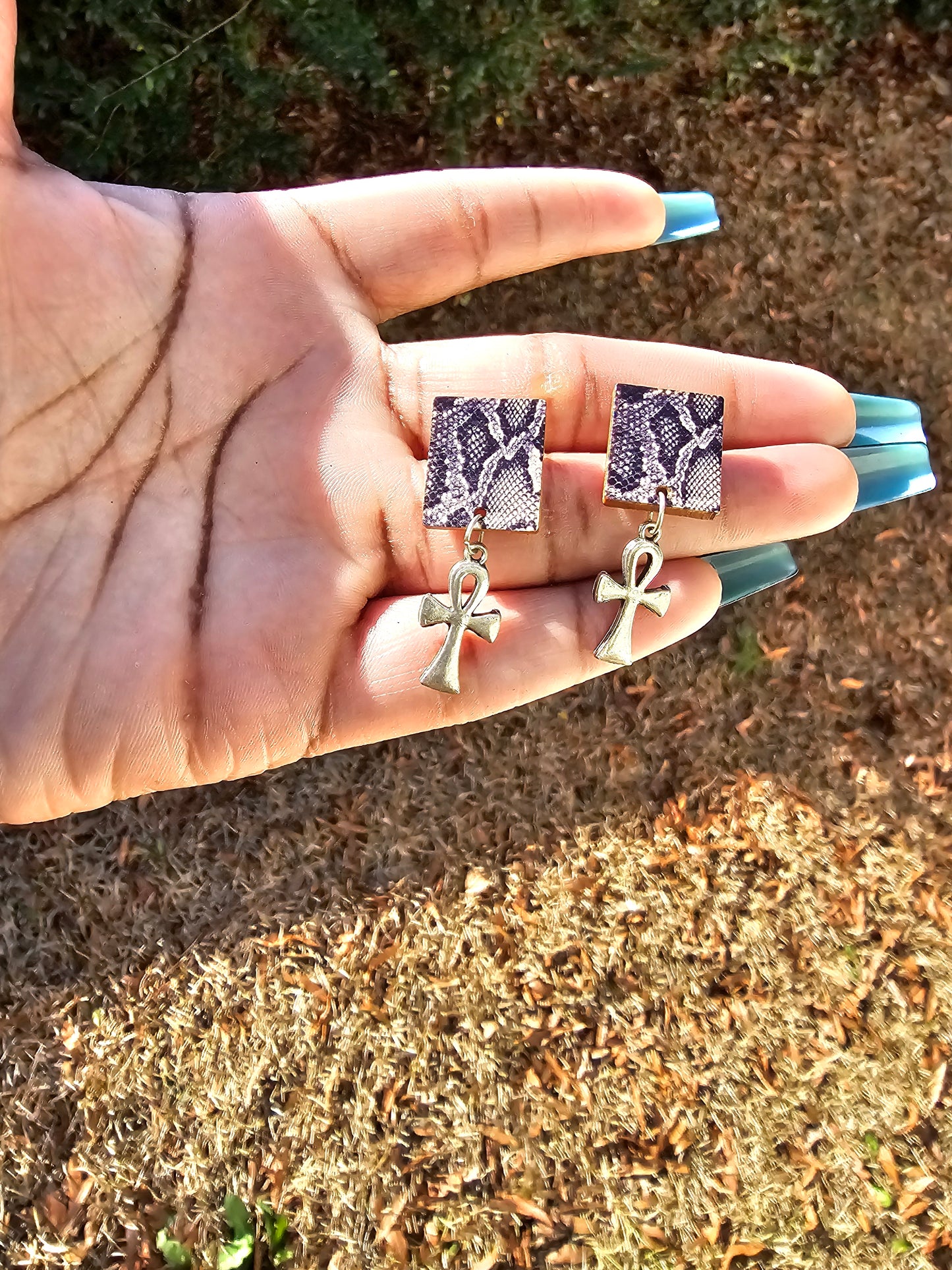 Snake Ankh Earrings