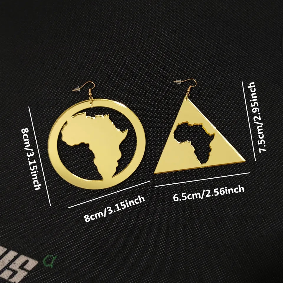 Acrylic Africa Map Earrings
