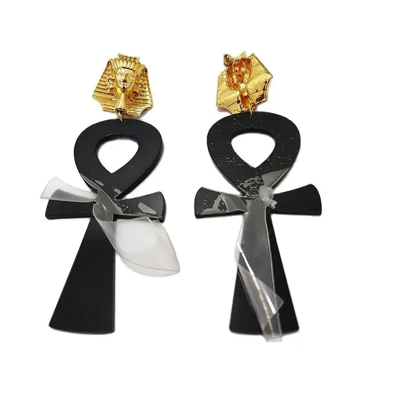 Pharoah Ankh Earrings