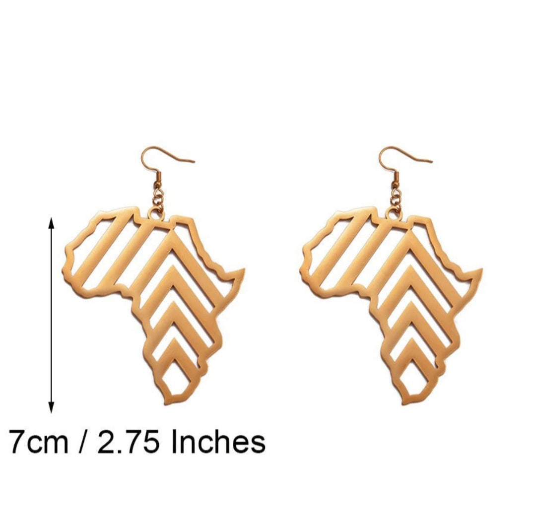 Abstract Africa Map Earrings