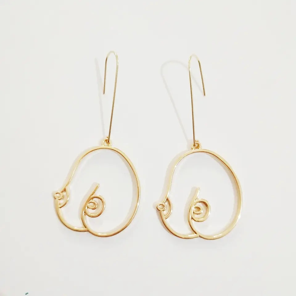 Abstract Breast Earrings