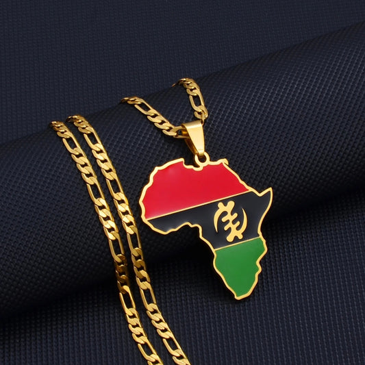 Gye Nyame Map Necklace