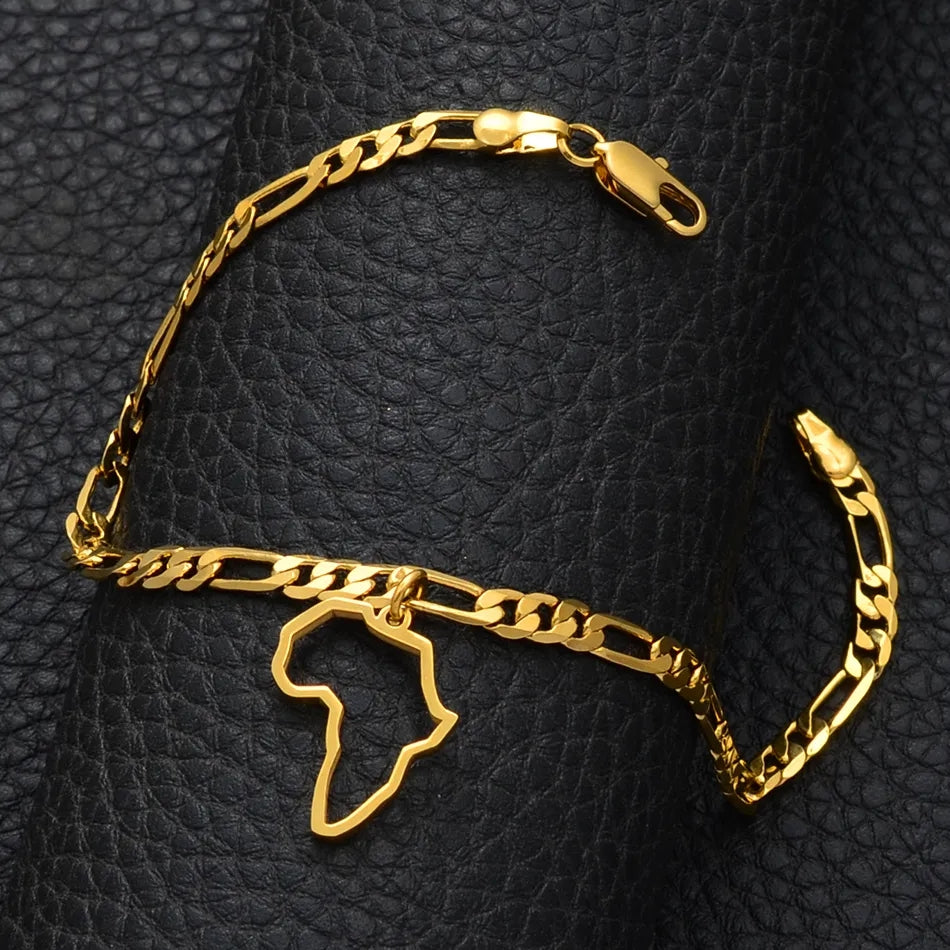 Africa Map Outline Bracelet