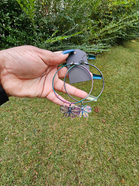 Butterfly Hoop Earrings