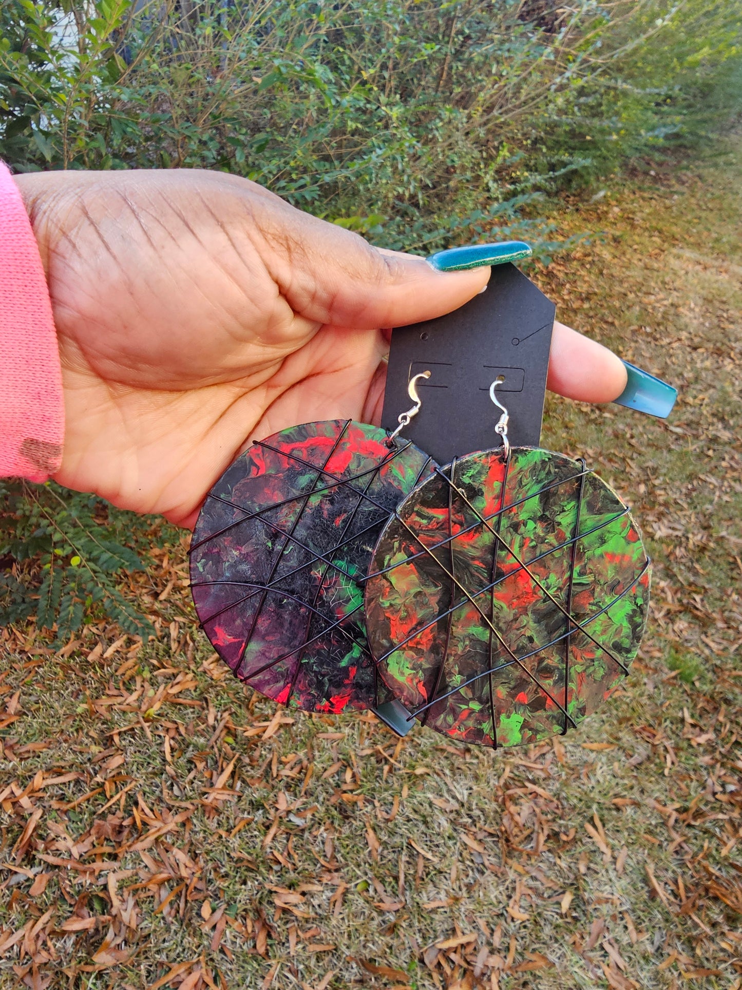 Tie Dye Circle Earrings