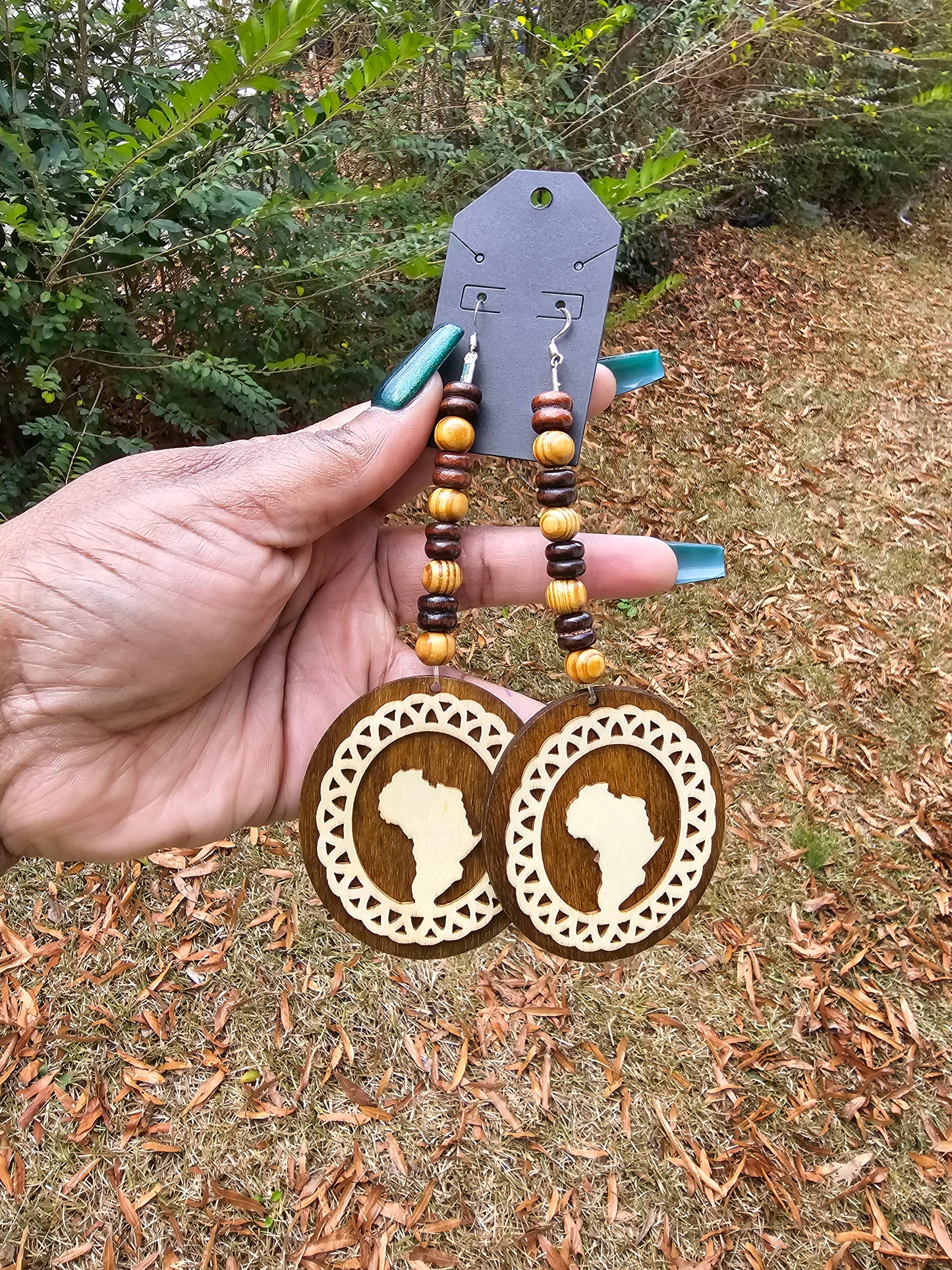 Africa Map Beaded Earrings