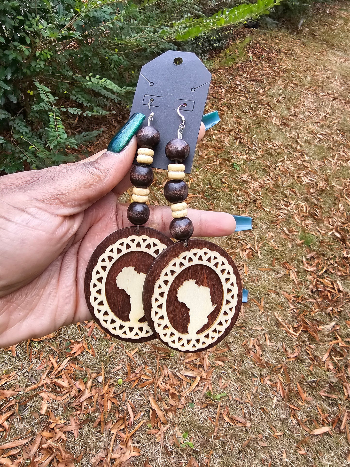 Africa Map Beaded Earrings