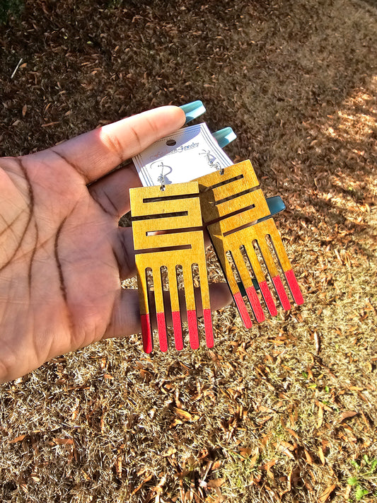 Red Wood Earrings