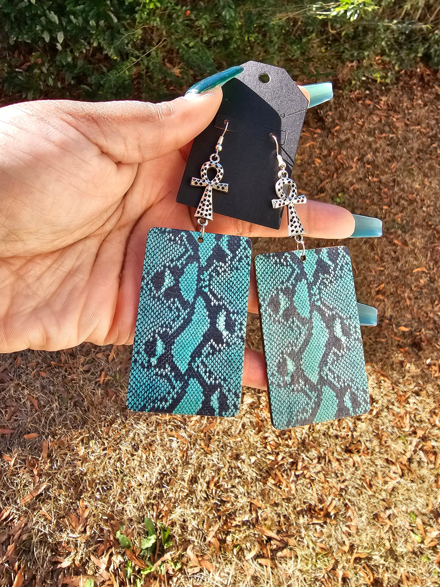 Snake Ankh Earrings