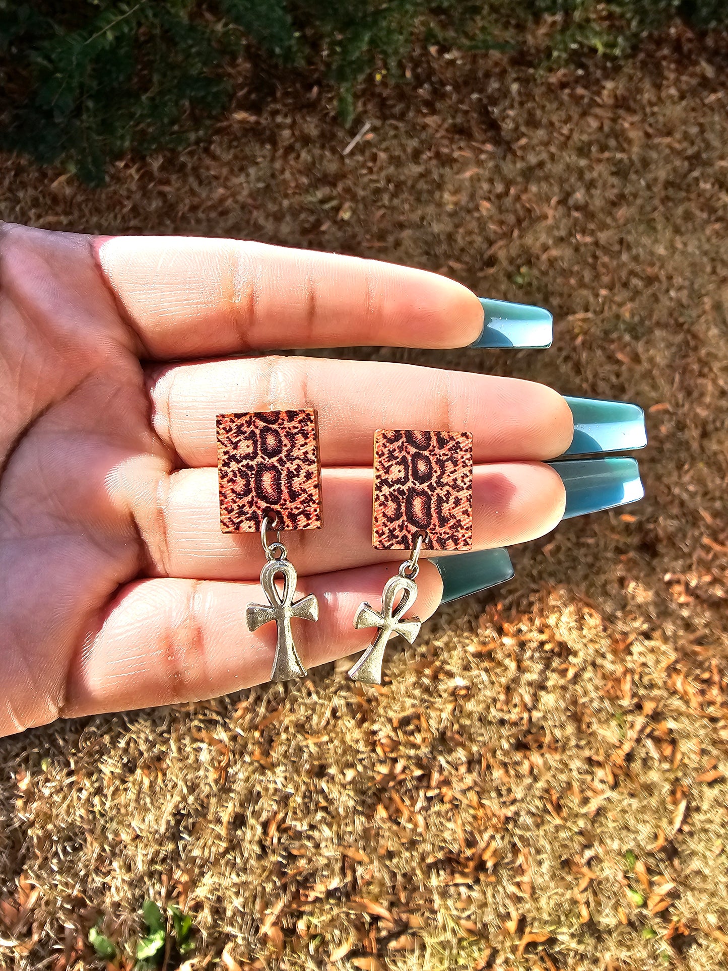 Snake Ankh Earrings