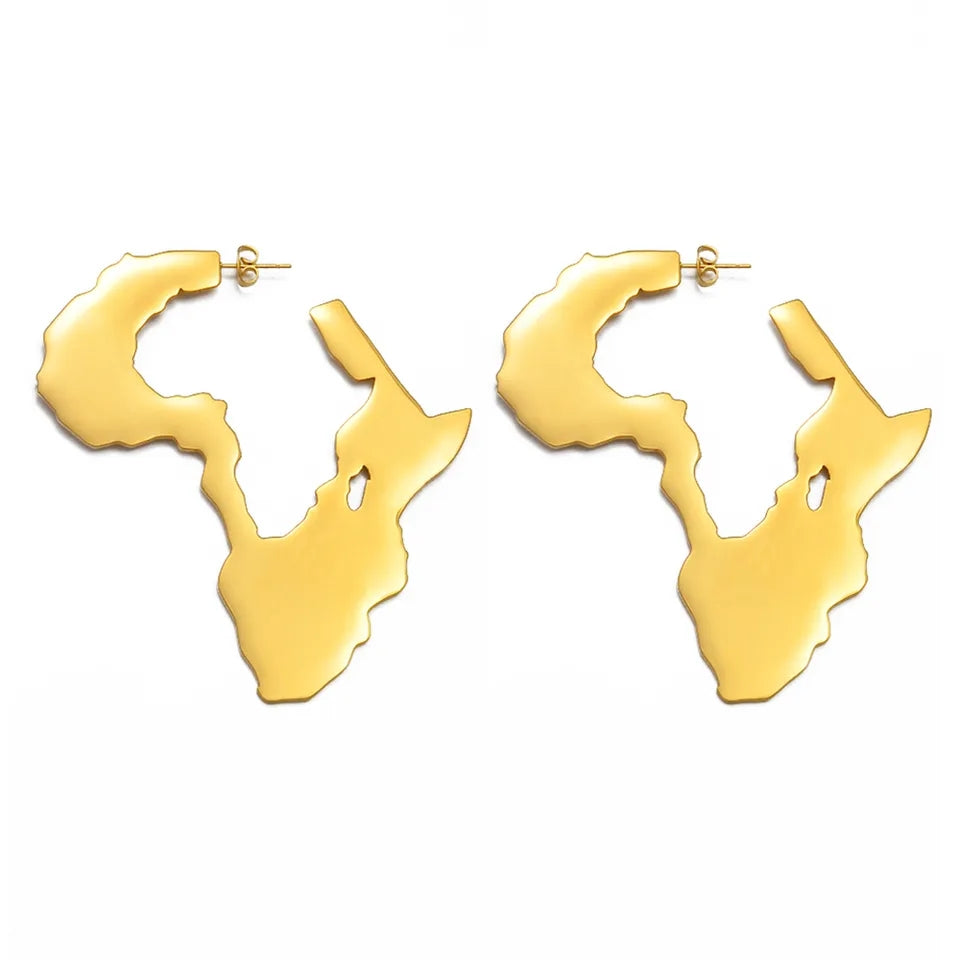 Africa Map Outline Earrings