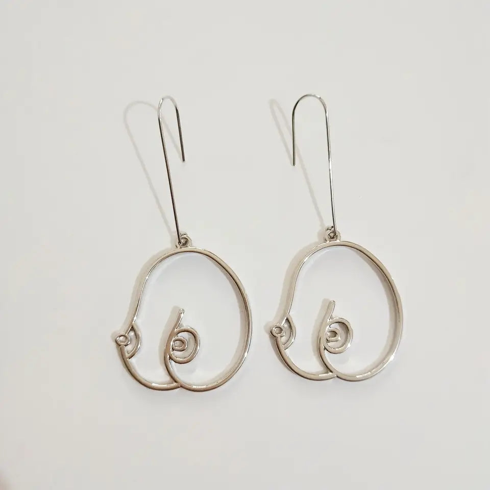 Abstract Breast Earrings