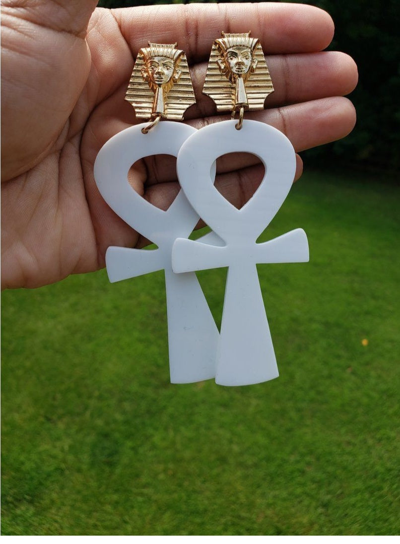 Pharoah Ankh Earrings