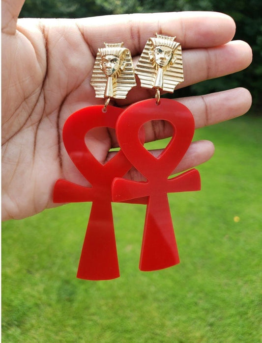 Pharoah Ankh Earrings
