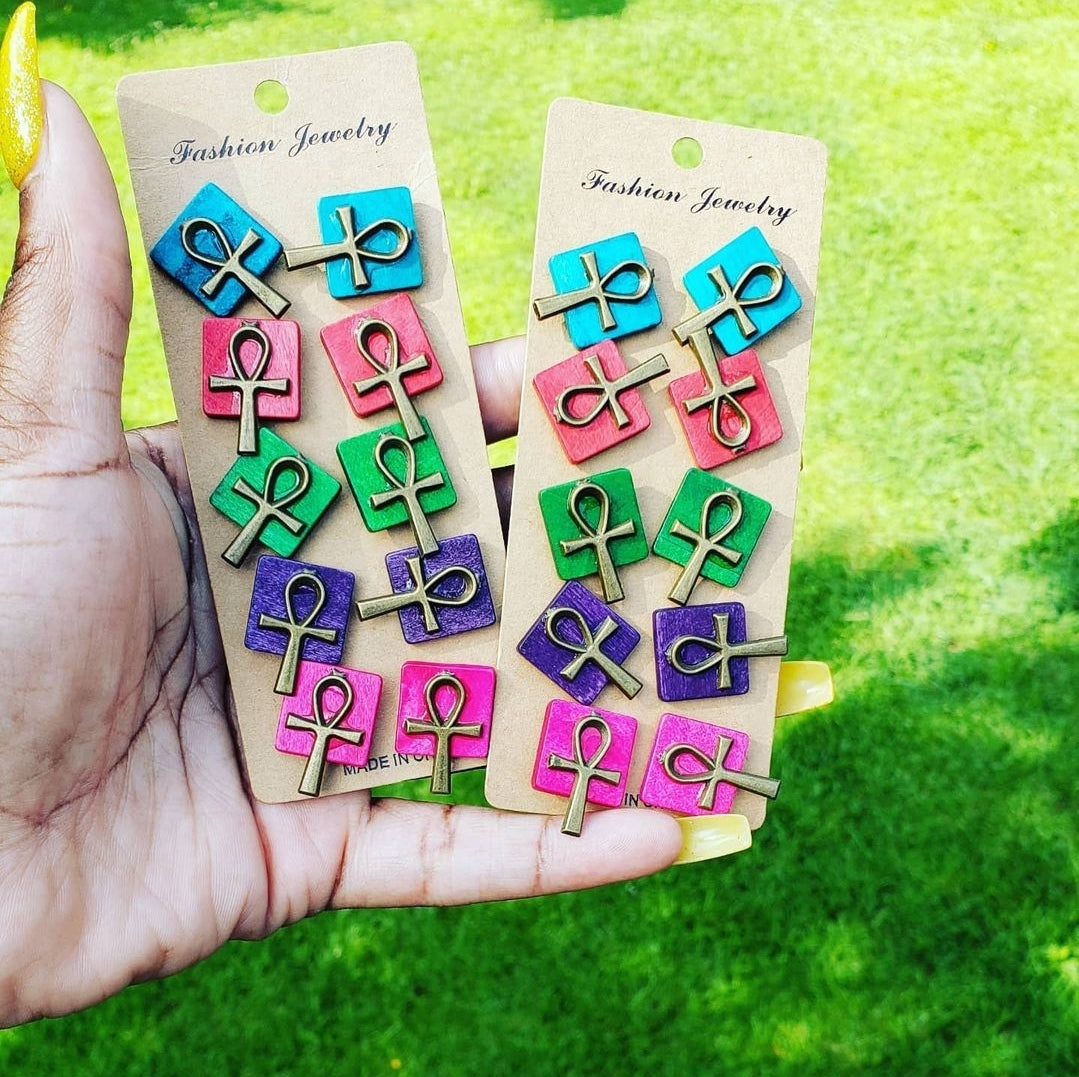 Ankh Stud Earrings