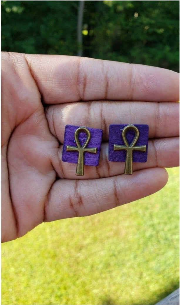 Ankh Stud Earrings