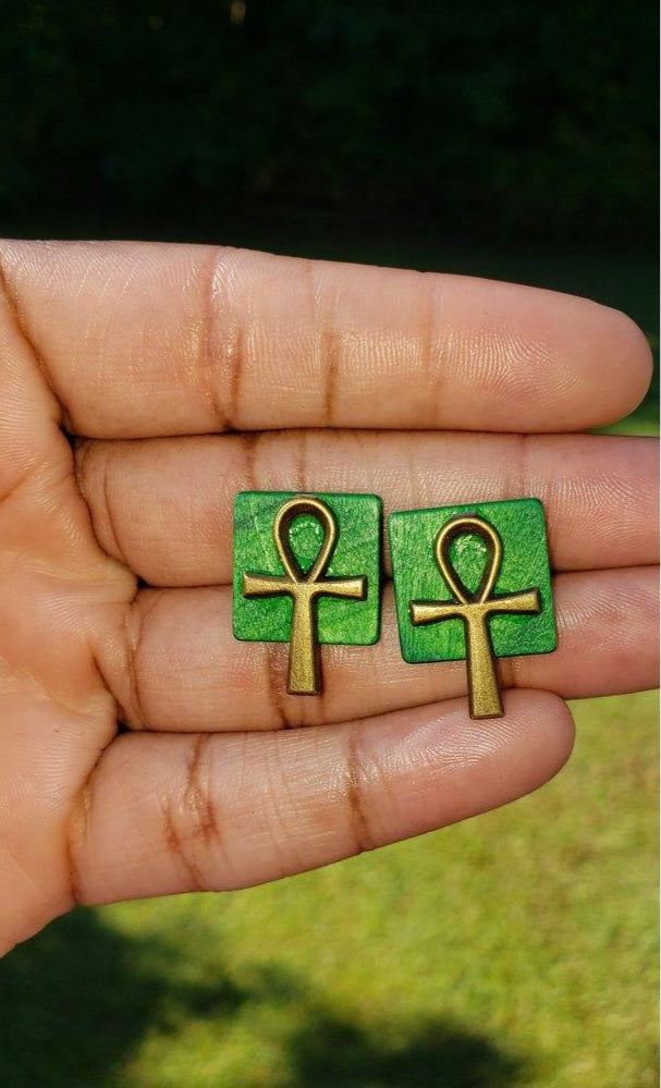 Ankh Stud Earrings