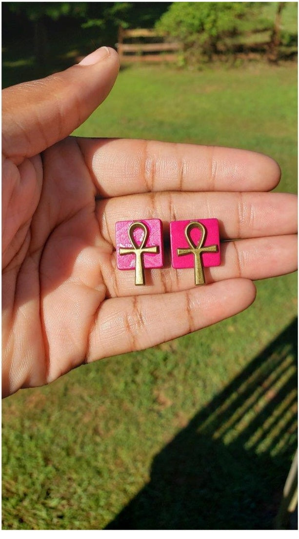 Ankh Stud Earrings