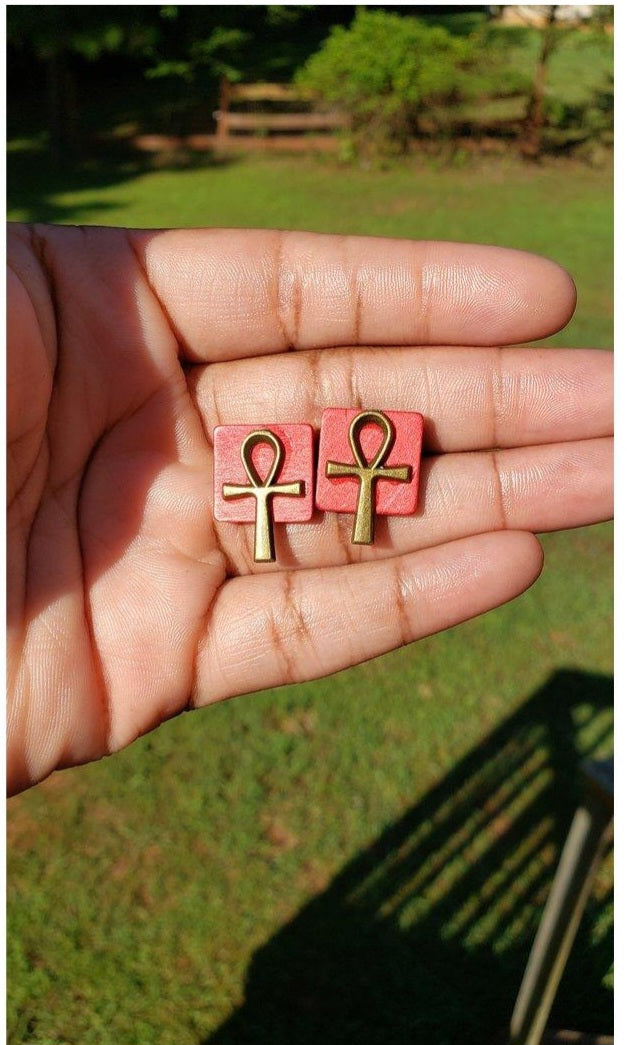 Ankh Stud Earrings