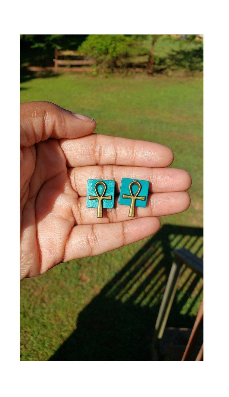 Ankh Stud Earrings