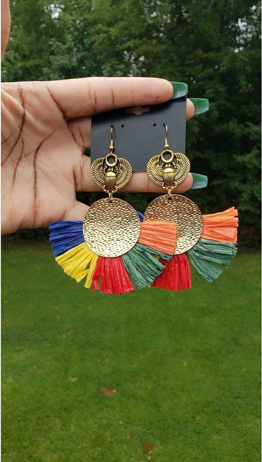 Scarab Fan Earrings