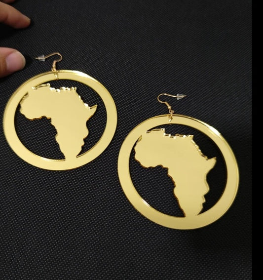 Acrylic Africa Map Earrings