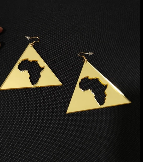 Acrylic Africa Map Earrings