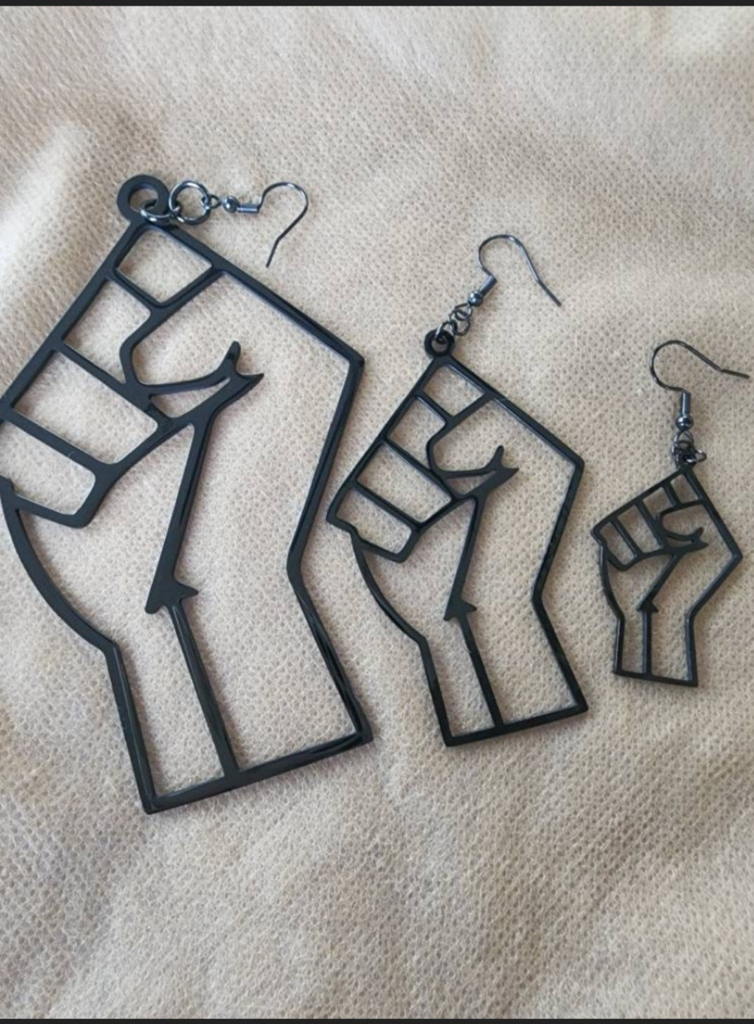 Power Fist Outline Earrings