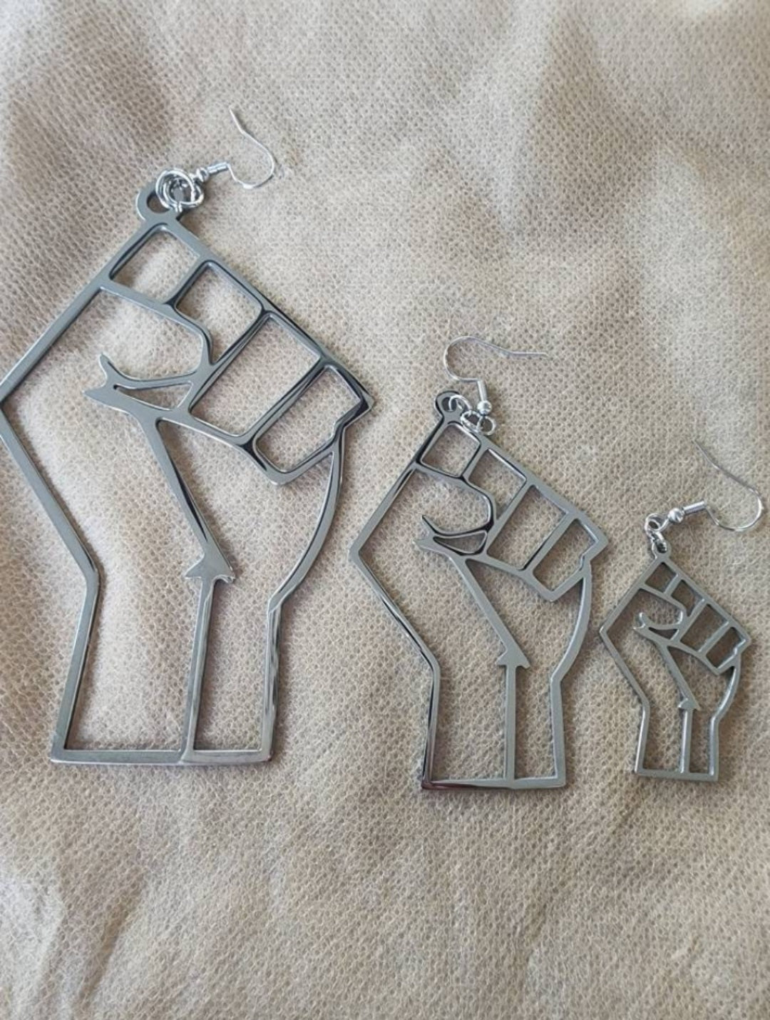 Power Fist Outline Earrings