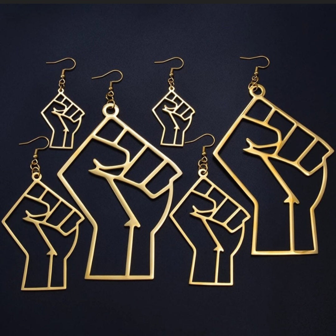 Power Fist Outline Earrings